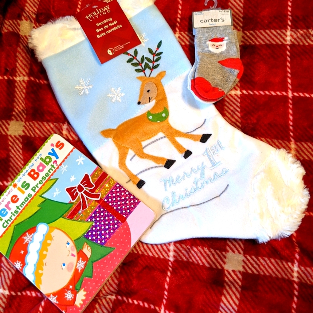 🌲Baby's first Christmas Stocking Set